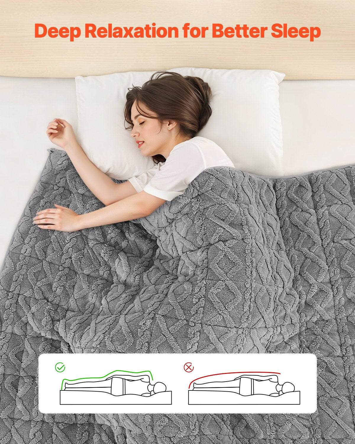 Weighted Blanket, 9 kg, 1524 x 2032 mm Queen Size, Sherpa Fleece Heavy Blanket with Glass Beads, Soft Warm V952-JZMTYGRTHRT2DXUNJ001V0