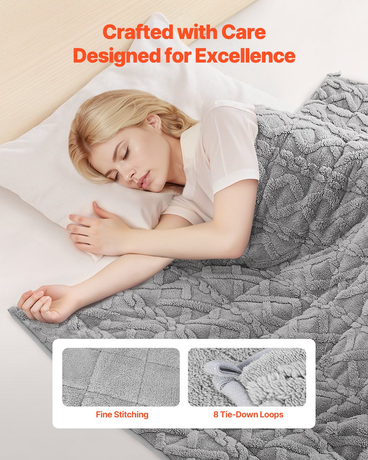 Weighted Blanket, 9 kg, 1524 x 2032 mm Queen Size, Sherpa Fleece Heavy Blanket with Glass Beads, Soft Warm V952-JZMTYGRTHRT2DXUNJ001V0