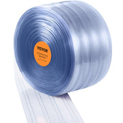 Strip Curtain, 2286 cm L x 20 cm W x 2 mm Thickness, Clear Ribbed PVC Curtain Strip Door Bulk Roll, Plastic V952-JZPVC75X81PCS684SV0