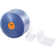 Strip Curtain, 2286 cm L x 20 cm W x 2 mm Thickness, Clear Ribbed PVC Curtain Strip Door Bulk Roll, Plastic V952-JZPVC75X81PCS684SV0