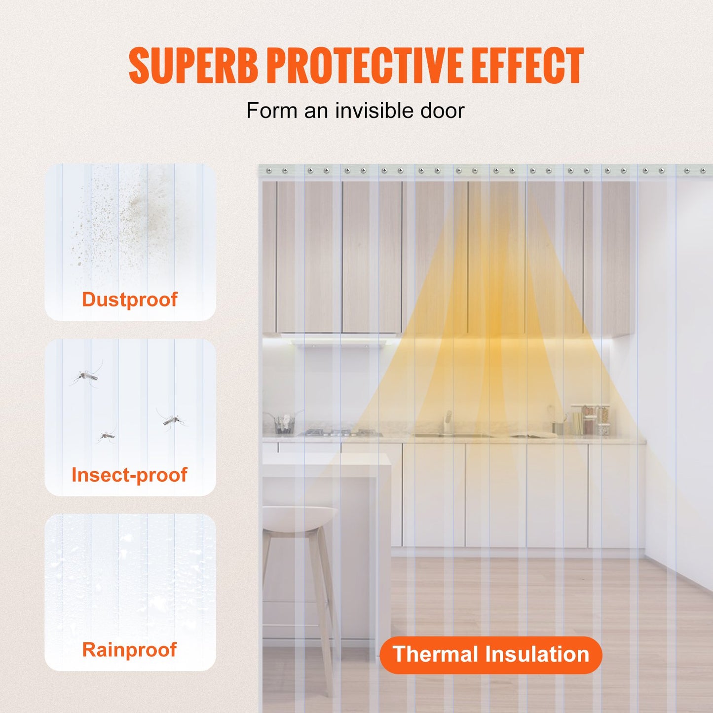 Strip Curtain, 75' Length x 8" Width x 0.08" Thickness, Clear PVC Smooth Curtain Strip Door Bulk Roll, V952-JZPVC75X81PCS95JYV0