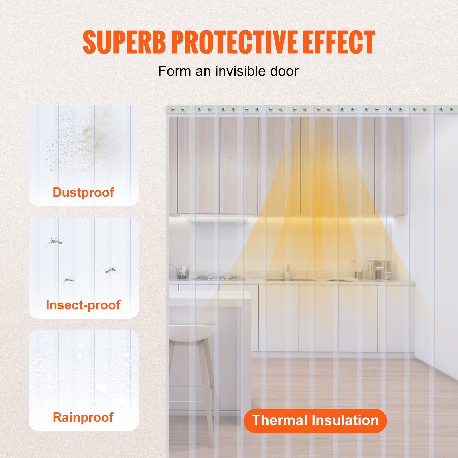 Strip Curtain, 75' Length x 8" Width x 0.08" Thickness, Clear PVC Smooth Curtain Strip Door Bulk Roll, V952-JZPVC75X81PCS95JYV0