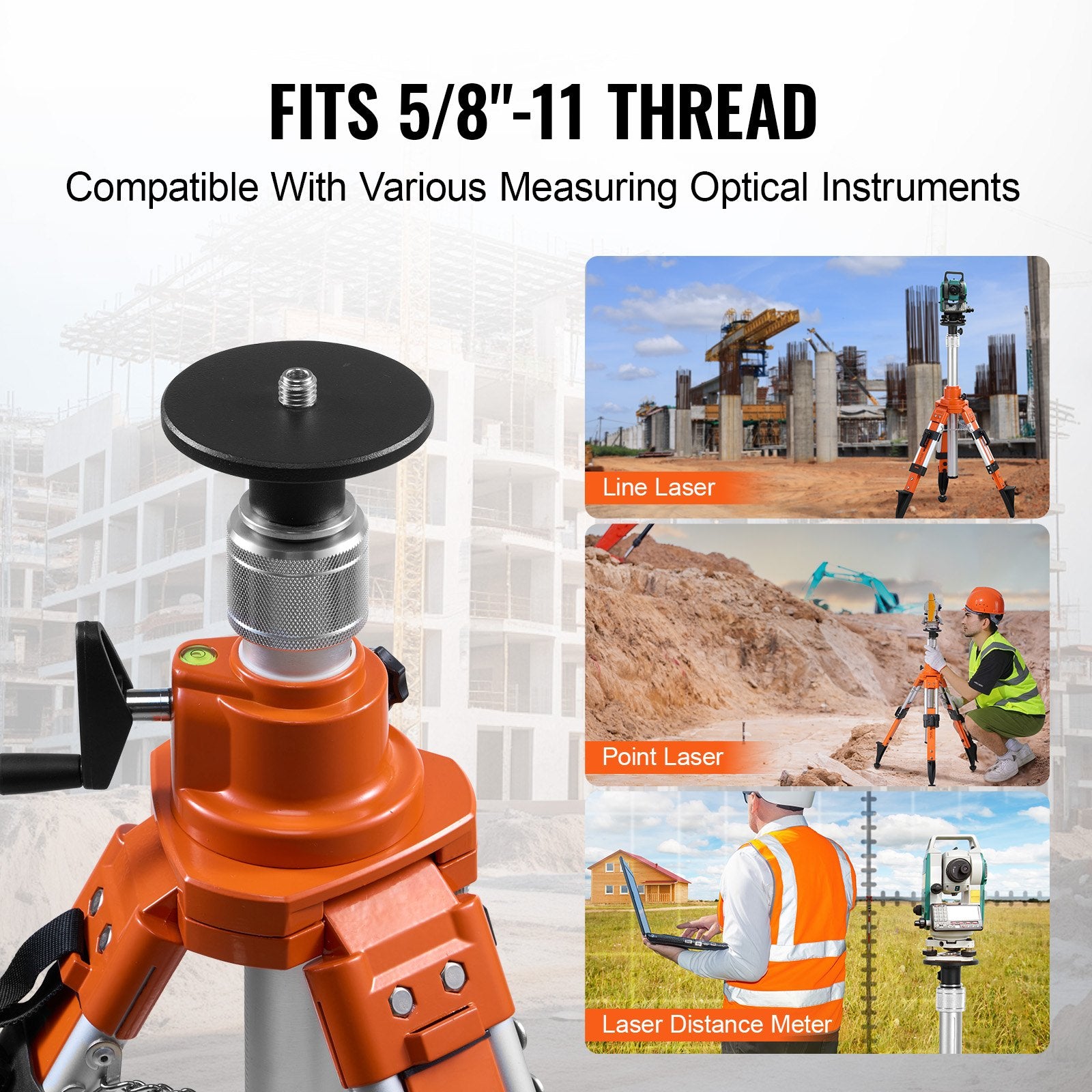 Laser Level Tripod Stand 5/8"-11 Thread 27.16-67.71 in Height Adjustment V952-JZSJJZXSJS008GPZVV0