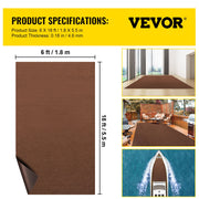 Marine Carpet, 6 x 18 ft Boat Carpeting, Deep Brown Marine Grade Boat Carpet, Indoor/Outdoor Marine Carpeting V952-JZXWDT1.85.5MRHM5V0