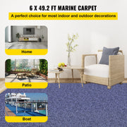 Deep Blue Marine Carpet 6 ft x 49.2 ft Marine Carpeting Marine Grade Carpet for Boats with Waterproof Back V952-JZXWDTLS1.8X15M01V0