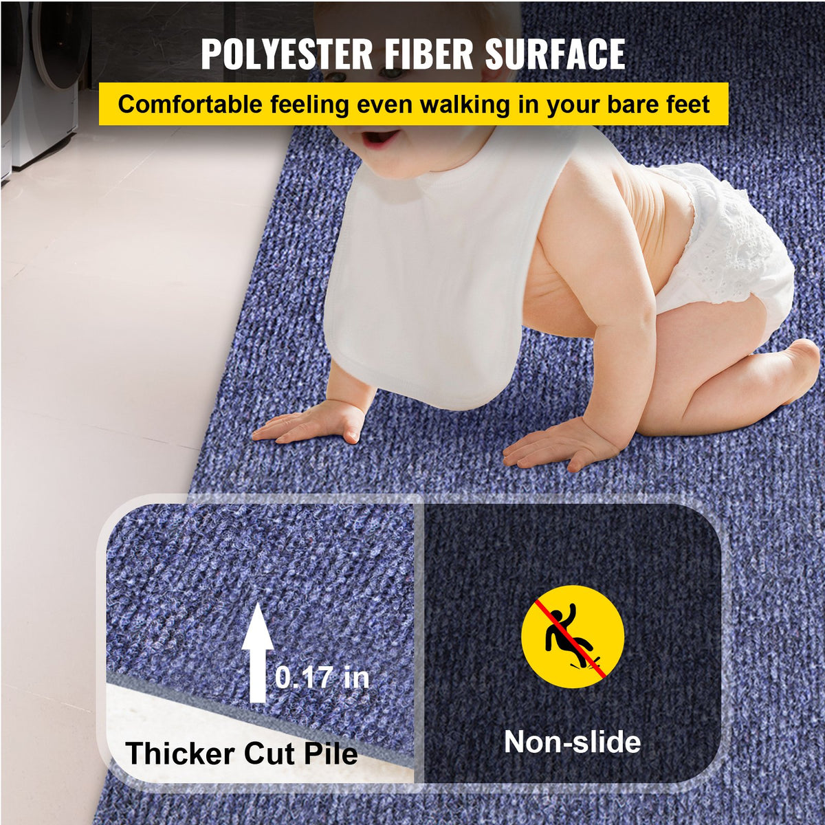 Deep Blue Marine Carpet 6 ft x 49.2 ft Marine Carpeting Marine Grade Carpet for Boats with Waterproof Back V952-JZXWDTLS1.8X15M01V0