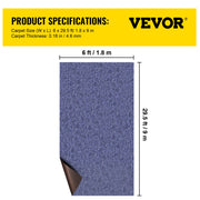 Deep Blue Marine Carpet 6 ft x 29.5 ft Marine Carpeting Marine Grade Carpet for Boats with Waterproof Back V952-JZXWDTLS1.8X9M001V0
