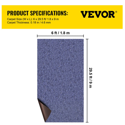 Deep Blue Marine Carpet 6 ft x 29.5 ft Marine Carpeting Marine Grade Carpet for Boats with Waterproof Back V952-JZXWDTLS1.8X9M001V0