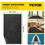 Bass Boat Carpet Cutpile Marine Carpet 6 x 13 ft Charcoal Black In/Outdoor V952-JZXWDTTH1.84MAXUHV0
