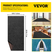 Marine Carpet, 6 x 23 ft Boat Carpeting, Charcoal Black Marine Grade Boat Carpet, Indoor/Outdoor Marine V952-JZXWDTTH1.87ML4XGV0