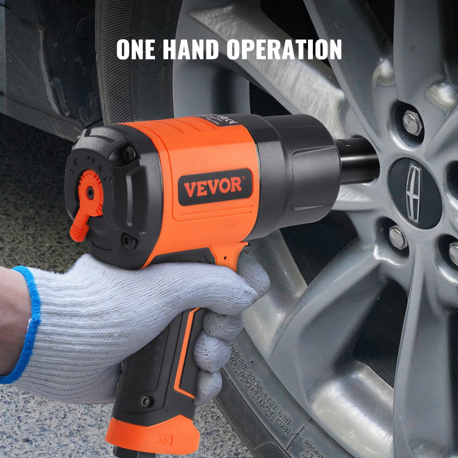 1/2-Inch Air Impact Wrench, High Torque Up to 1400 ft-lbs, Lightweight 4.6 lb Design Pneumatic Impact Gun V952-K1350N121650N3SQOV0