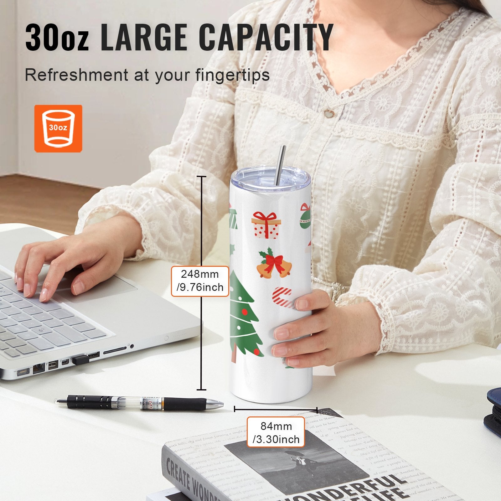 8 Pack Straight Sublimation Tumblers, 30 oz Blank Tumbler Bulk, Stainless Steel Double Wall Tumbler Cups with V952-KBJPJTJBXG8J1O806V0