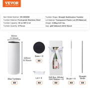 8 Pack Straight Sublimation Tumblers, 30 oz Blank Tumbler Bulk, Stainless Steel Double Wall Tumbler Cups with V952-KBJPJTJBXG8J1O806V0