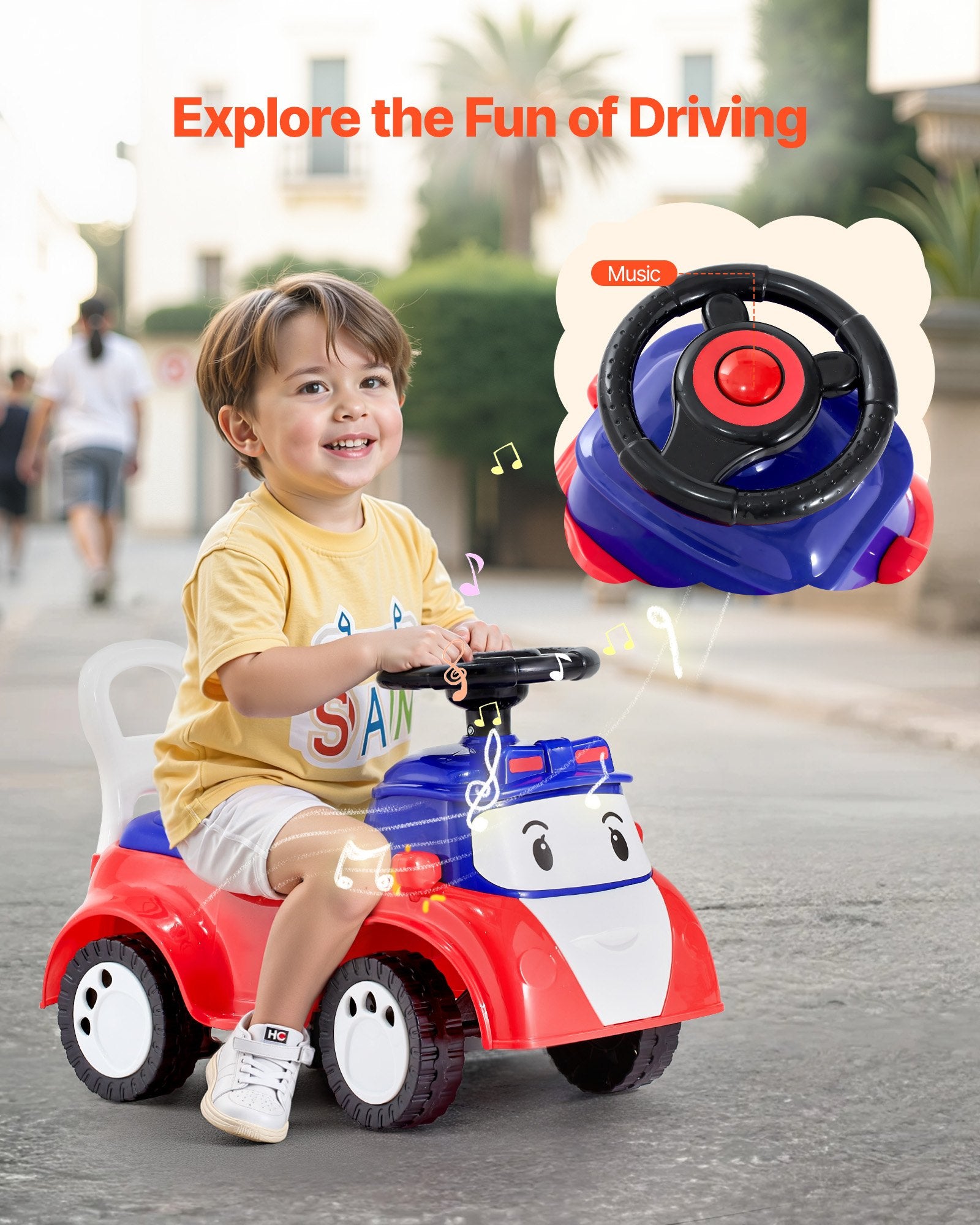 Ride On Toddler Push Car, Push Car for Toddler 19 to 36 Months, Kids Ride On Toy with Music & Under-seat V952-KBKETCZSTCHSXICER001V9