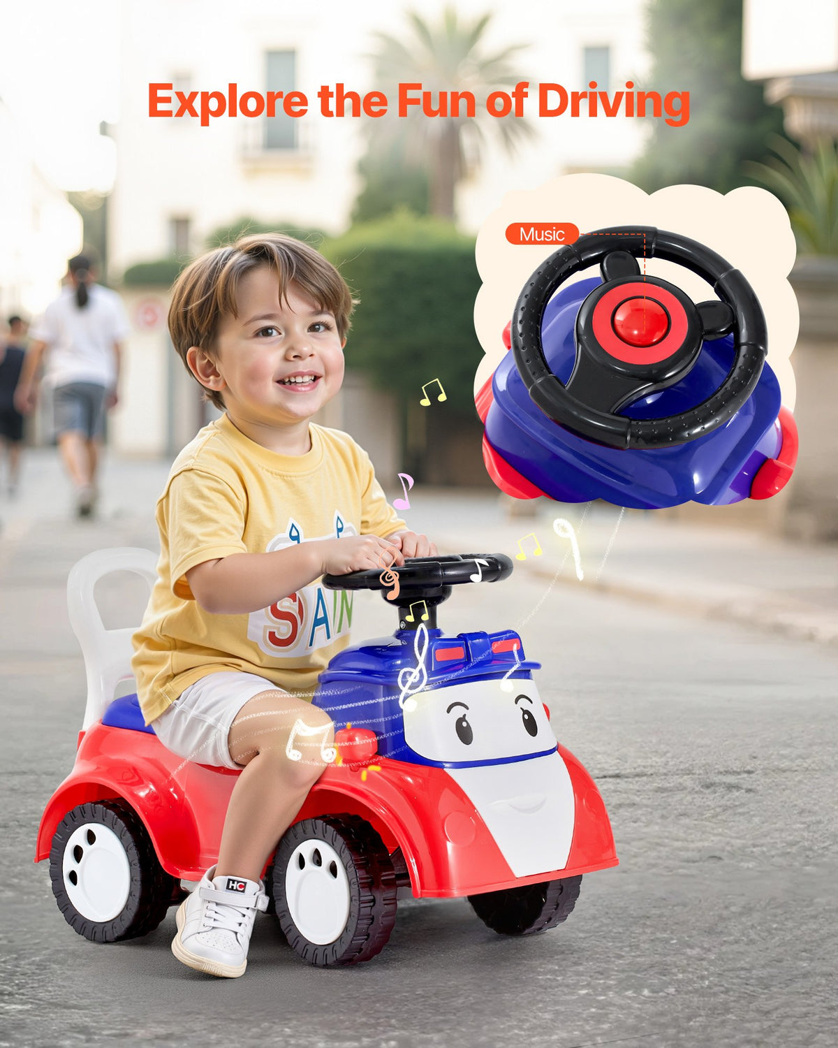 Ride On Toddler Push Car, Push Car for Toddler 19 to 36 Months, Kids Ride On Toy with Music & Under-seat V952-KBKETCZSTCHSXICER001V9