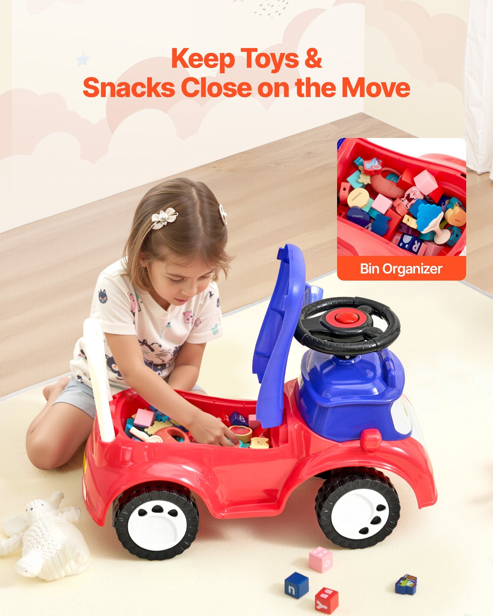 Ride On Toddler Push Car, Push Car for Toddler 19 to 36 Months, Kids Ride On Toy with Music & Under-seat V952-KBKETCZSTCHSXICER001V9