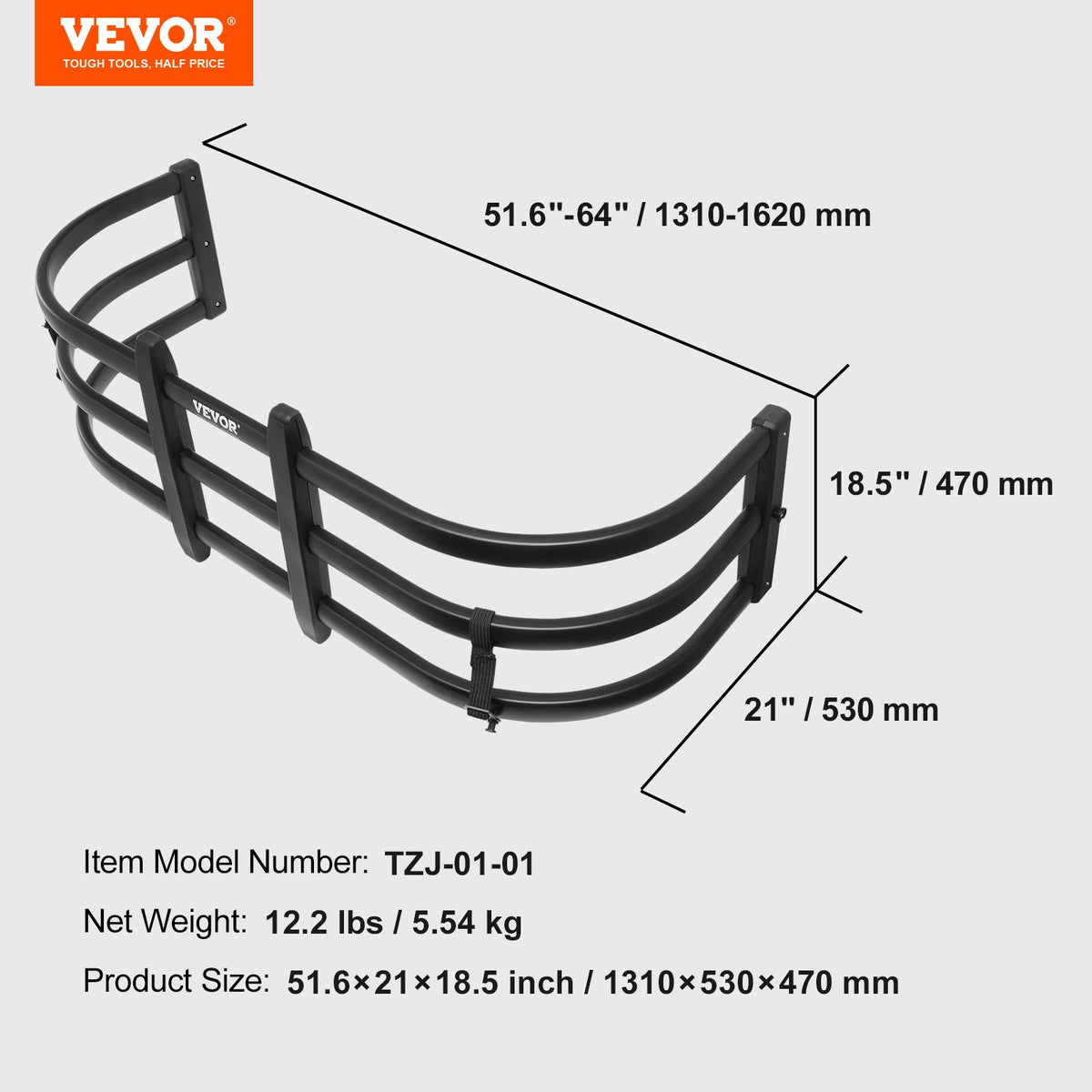 Truck Bed Extender, Aluminum Retractable Tailgate Extender, 131cm-162.6cm Adjustable Length, Fits for V952-KCCKZKHSLHJ4KC60EV0