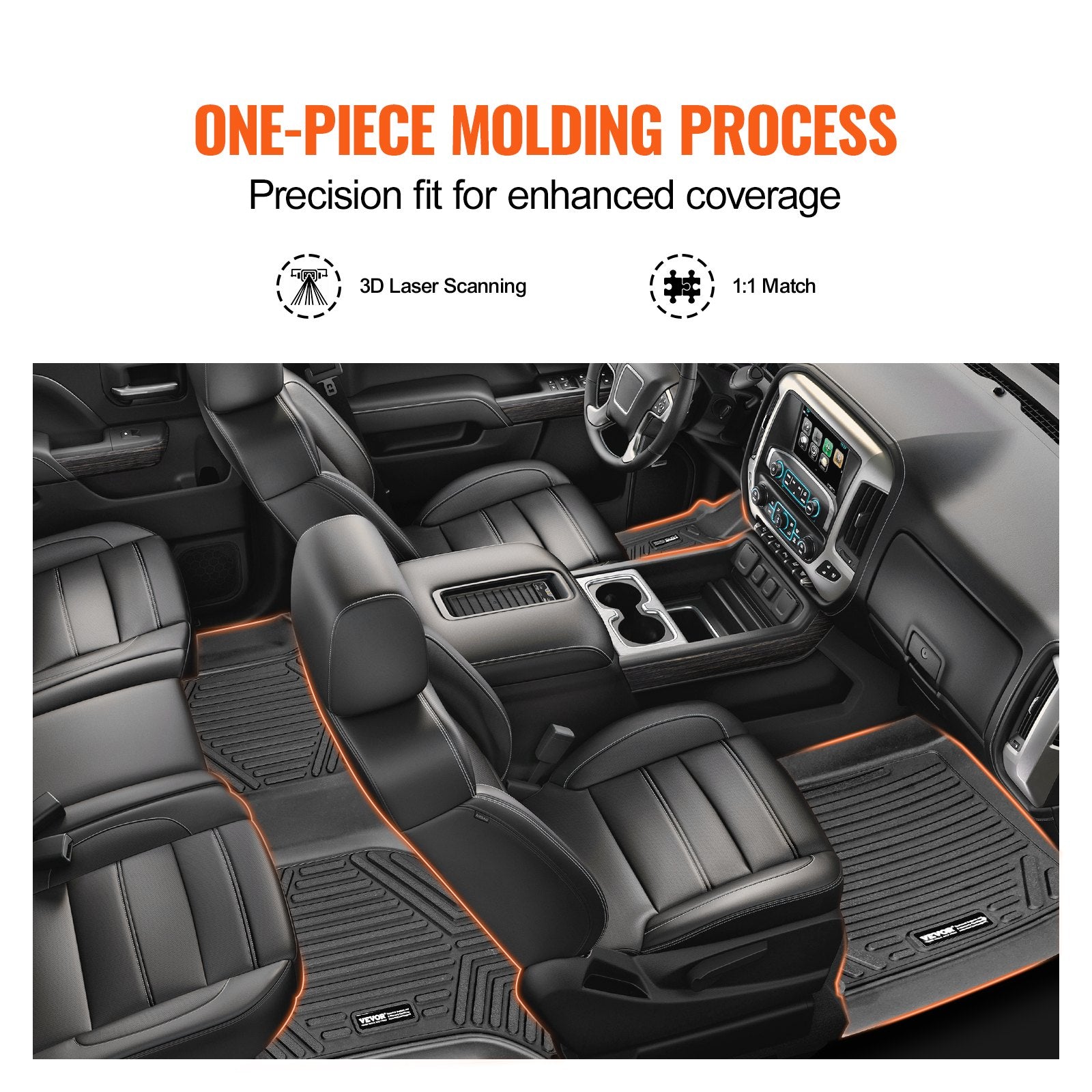 Automotive Floor Mats Fits for Chevrolet Silverado/GMC Sierra 1500 3 pcs V952-KCDBDXFLSILVY37NOV0