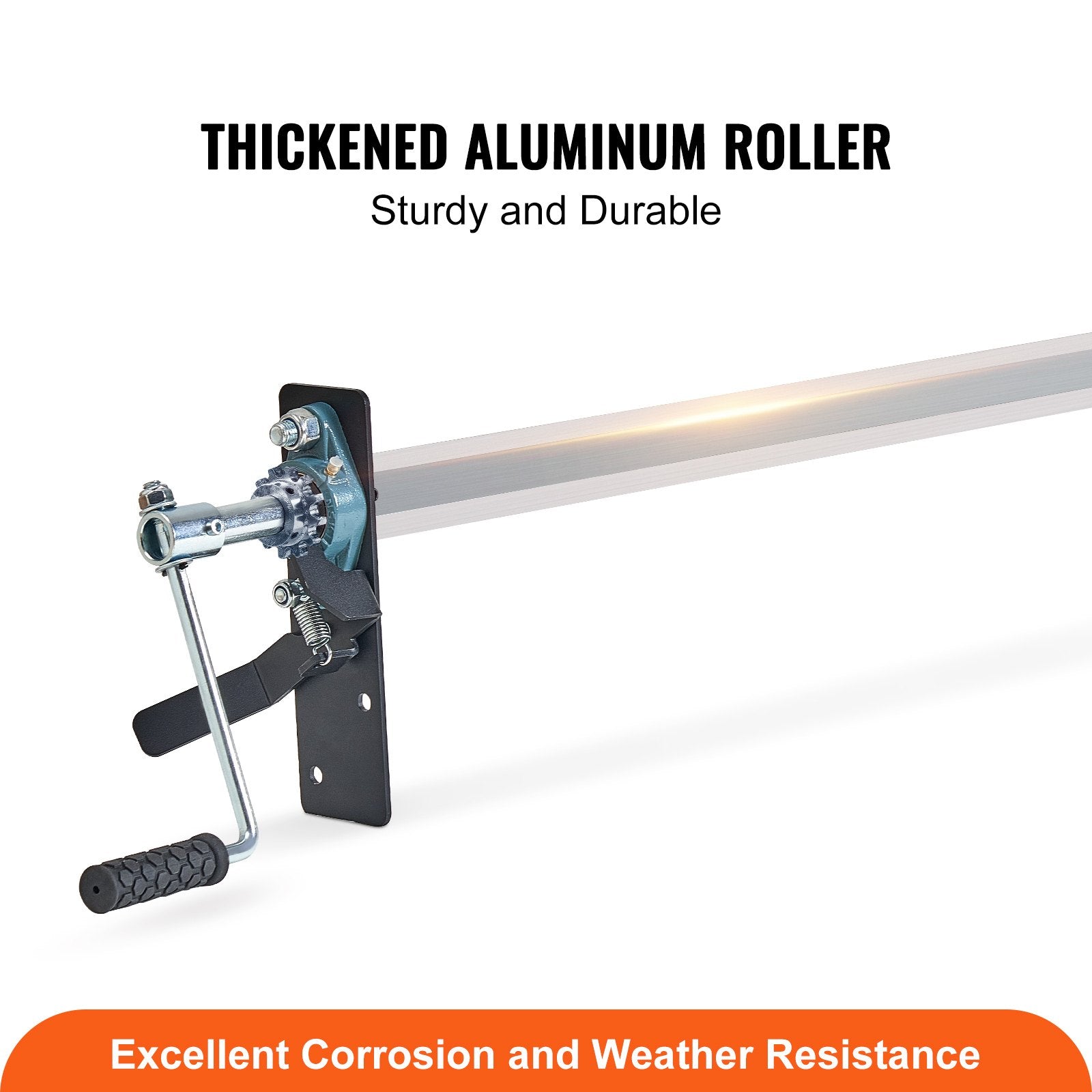 Hand Crank Tarp Roller Kit, 1.6-2.6 m Wide, Aluminum Alloy, Manual Cab Level Dump Truck Tarp Roller with 17.8 V952-KCGTTJHJ6010496T3V0