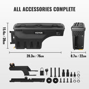 Truck Bed Storage Box, Lockable Swing Case with Password Padlock, 6.6 Gal/25 L ABS Wheel Well Tool Box, V952-KCLJGFORDF150N5OTV0