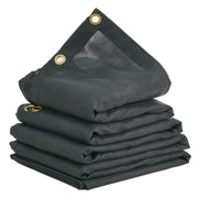 Dump Truck Mesh Tarp, 5 x 14 ft, PVC Coated Black Heavy Duty Cover with 5.5" 18oz Double Pocket, Brass V952-KCPVC5X1418OZKBIKV0