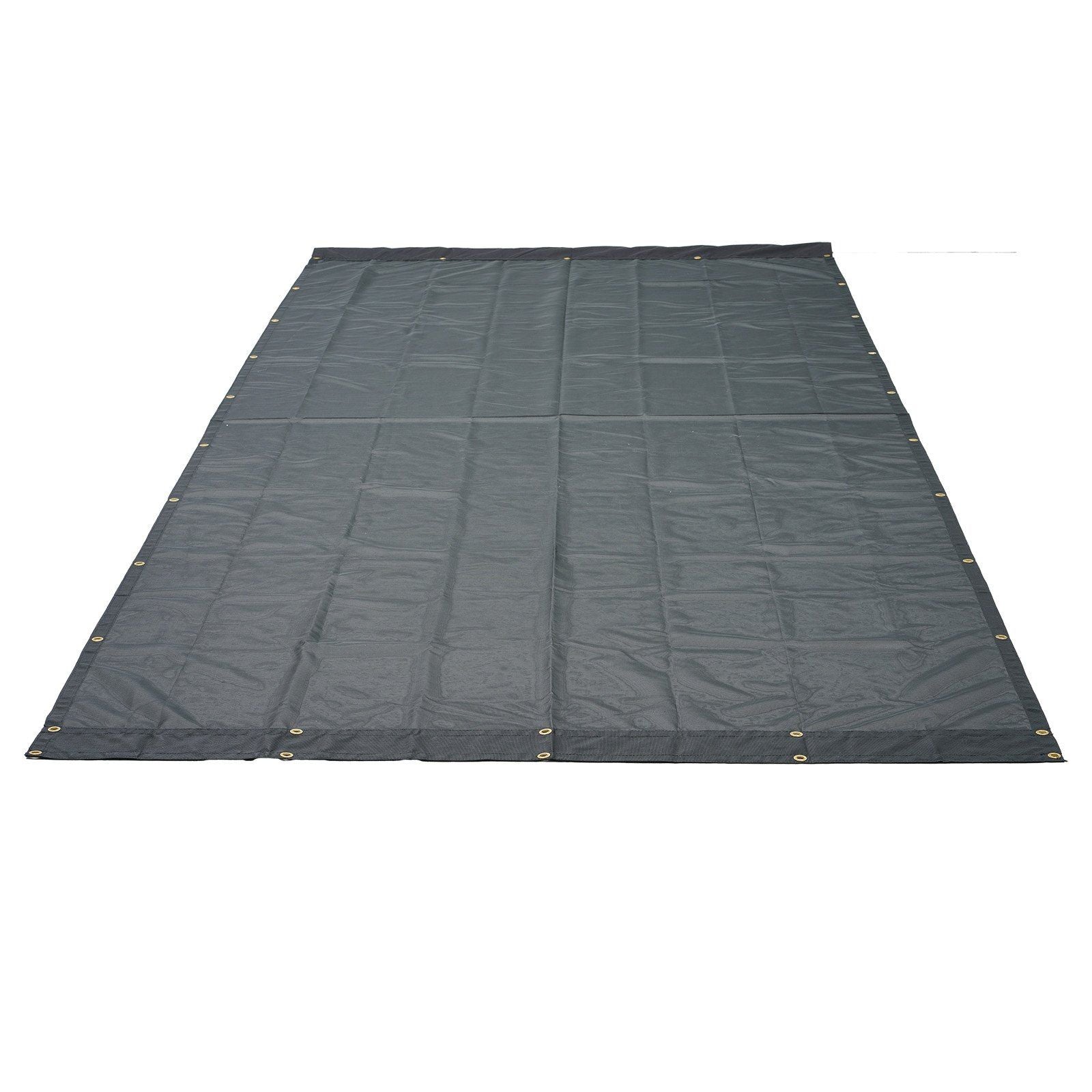 Dump Truck Mesh Tarp, 7 x 14 ft, PVC Coated Black Heavy Duty Cover with 5.5" 18oz Double Pocket, Brass V952-KCPVC7X1418OZ9JB4V0
