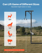 Truck Hitch Game Hoist, 300 lbs Load Capacity, Hunting Deer Hoist with 2-inch Receiver, 360-Degree Swivel V952-KCSSLSHL300L2ACZE001V0