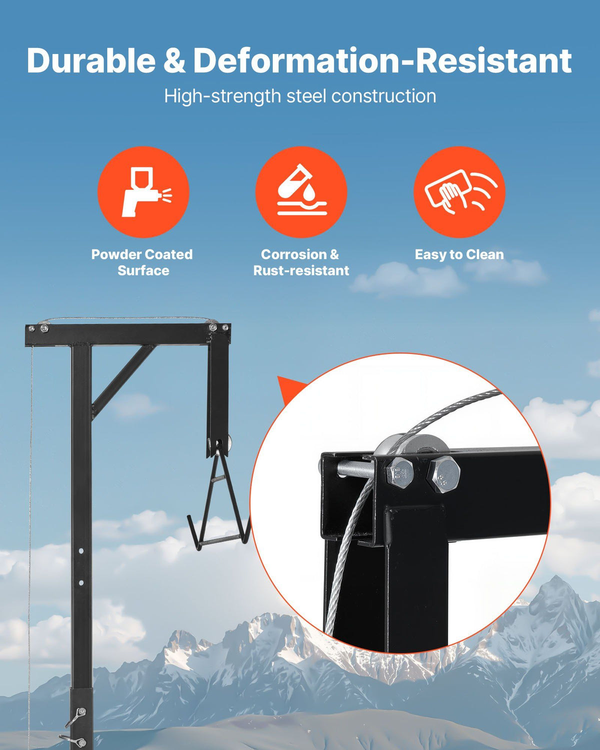 Truck Hitch Game Hoist, 300 lbs Load Capacity, Hunting Deer Hoist with 2-inch Receiver, 360-Degree Swivel V952-KCSSLSHL300L2ACZE001V0