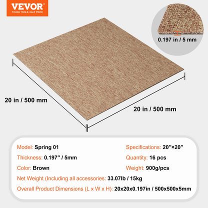 Carpet Tiles Reusable, 20"x 20" Carpet Squares With Padding Attached, Soft Padded Carpet Tiles, Easy Install V952-KCXFKDT2020YE3HSRV0