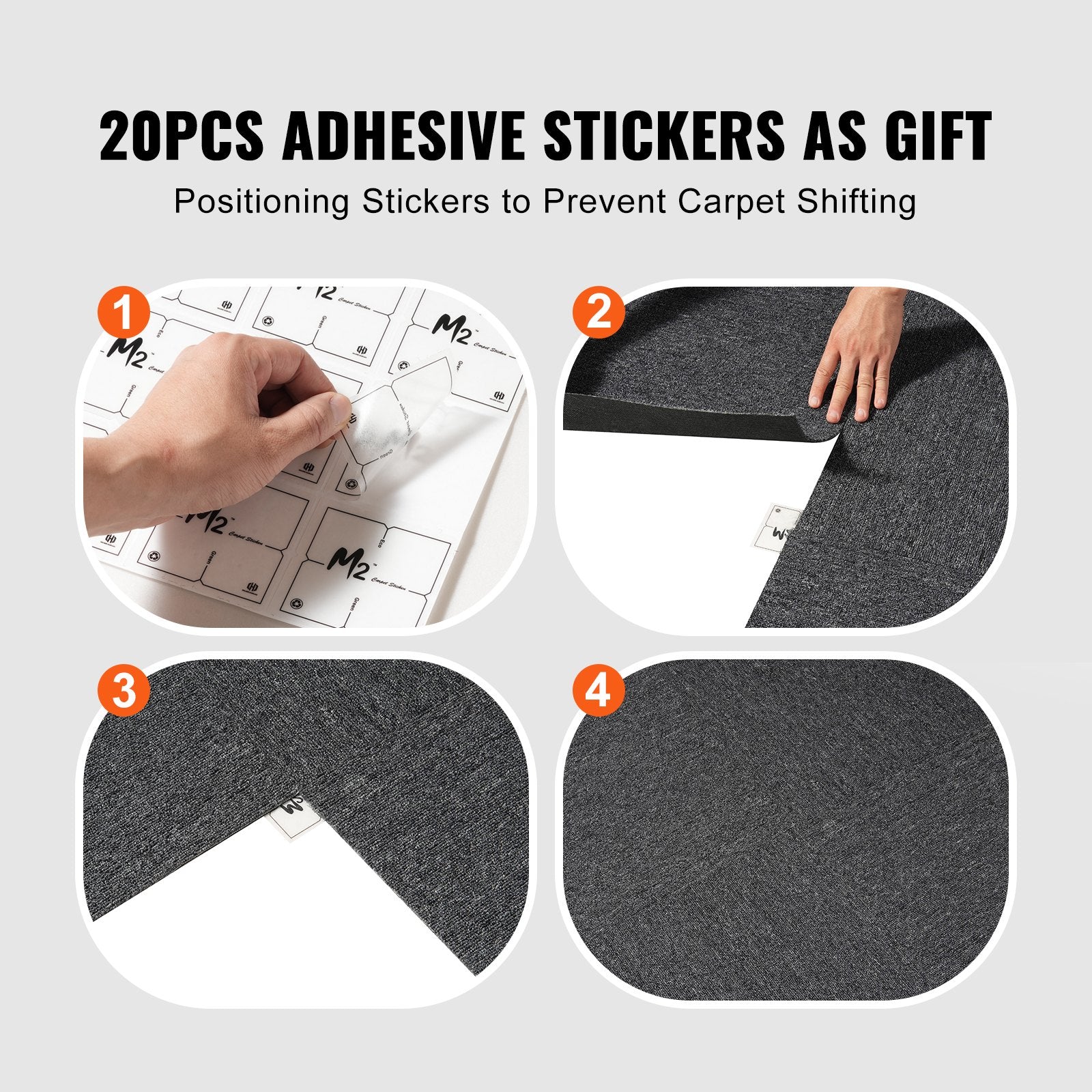 Carpet Tiles Reusable, 20"x 20" Carpet Squares With Padding Attached, Soft Padded Carpet Tiles, Easy Install V952-KCXFKDT2020YI2QM3V0