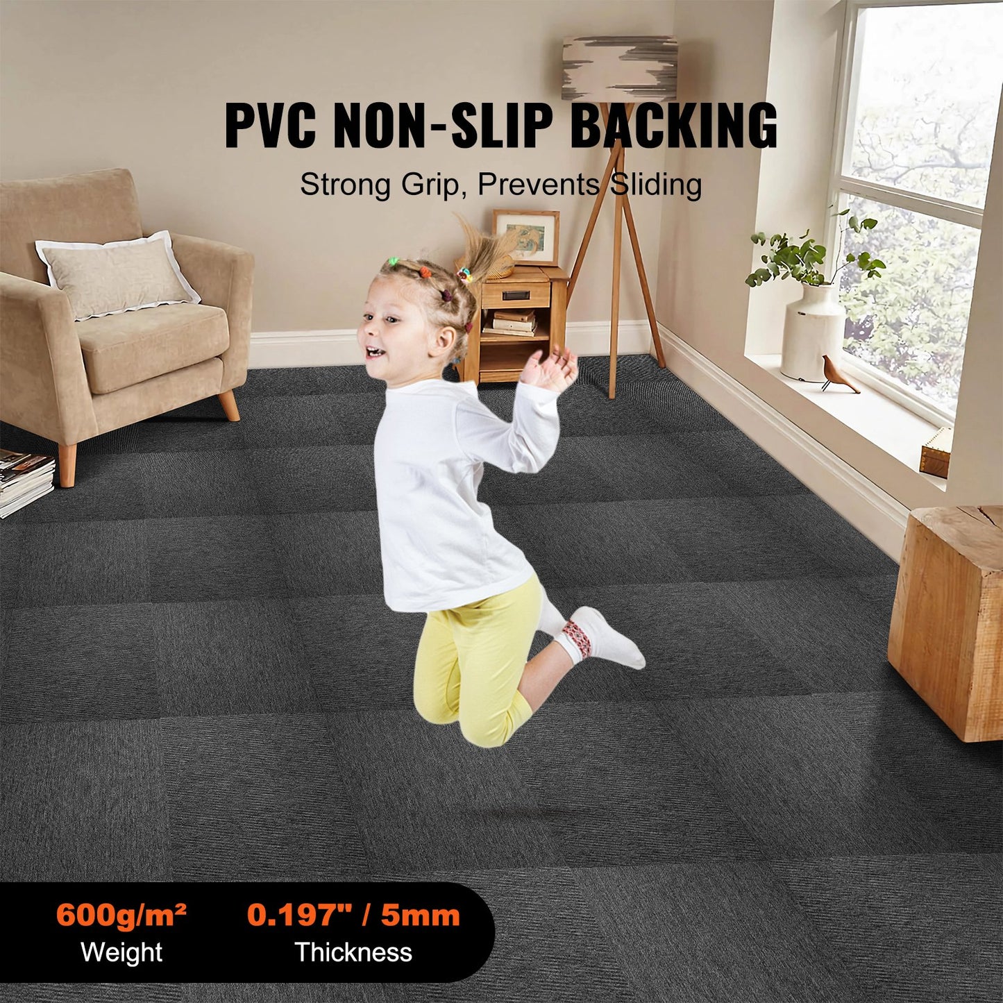 Carpet Tiles Reusable, 20"x 20" Carpet Squares With Padding Attached, Soft Padded Carpet Tiles, Easy Install V952-KCXFKDT2020YI2QM3V0