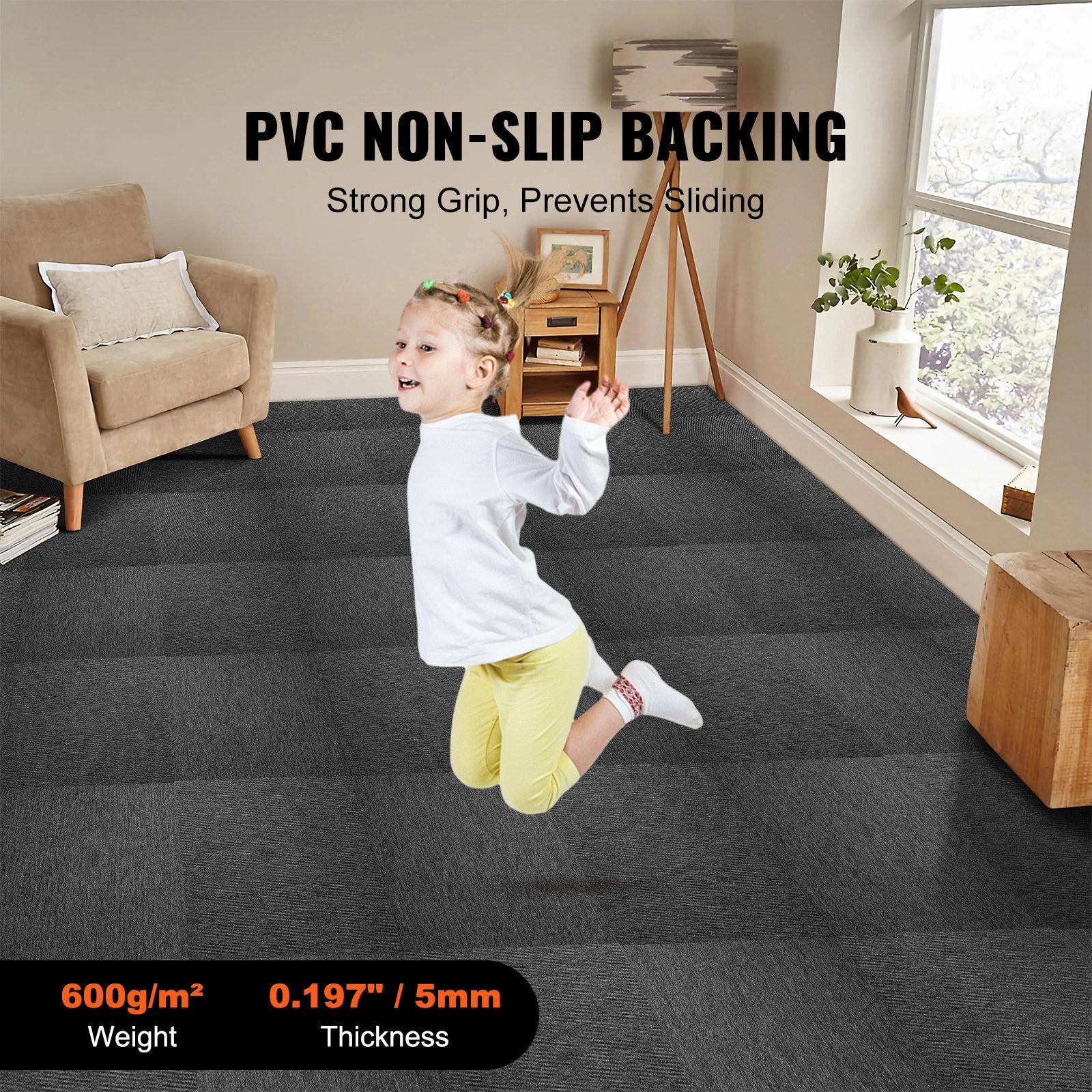 Carpet Tiles Reusable, 20"x 20" Carpet Squares With Padding Attached, Soft Padded Carpet Tiles, Easy Install V952-KCXFKDT2020YI2QM3V0