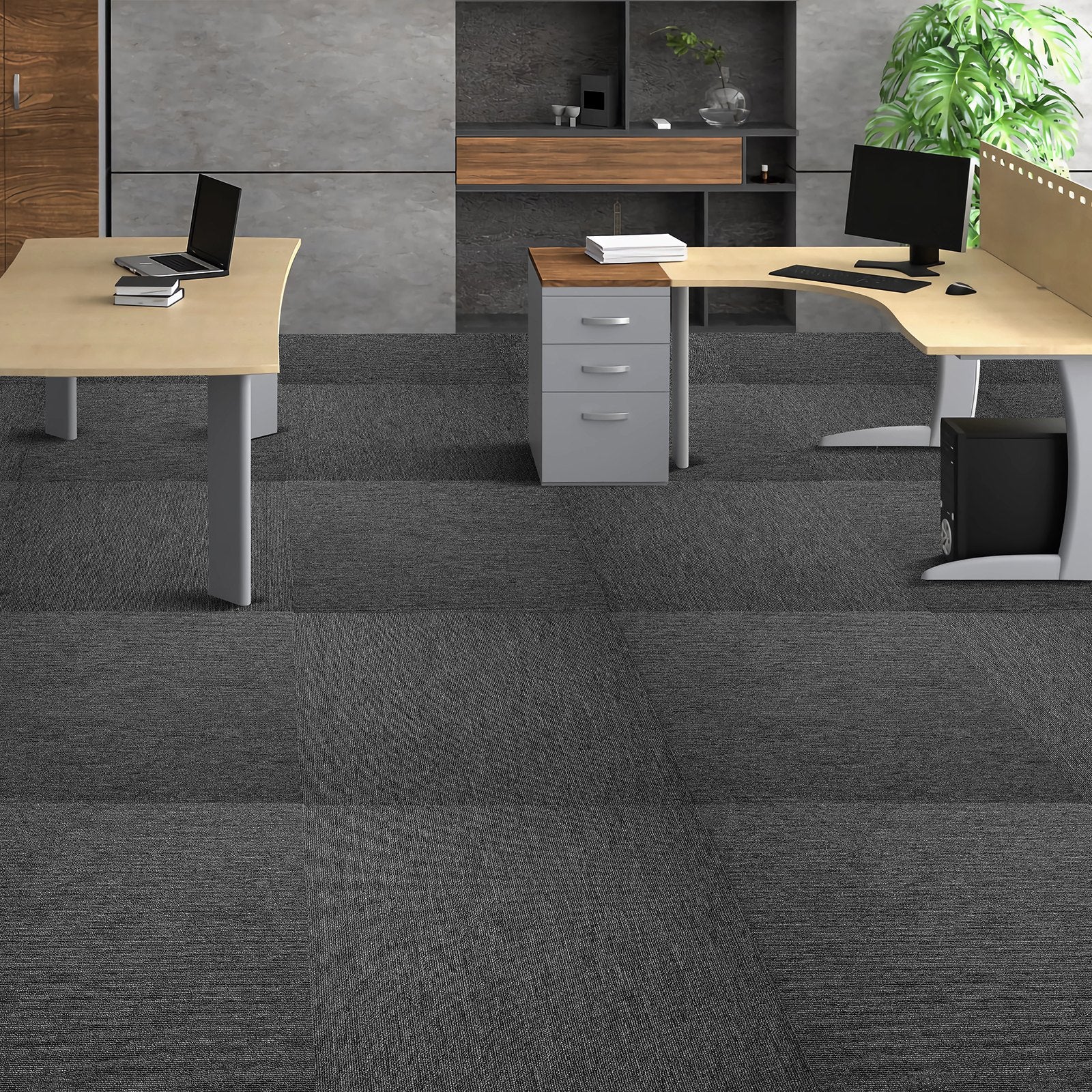 Carpet Tiles Reusable, 20"x 20" Carpet Squares With Padding Attached, Soft Padded Carpet Tiles, Easy Install V952-KCXFKDT2020YI2QM3V0