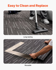 Carpet Tiles Reusable 610x610 mm, 24 PCS Modular Carpet Square Rug, Commercial Floor Soft Padded for Seamless V952-KCXFKDT2424I3DI15001V0