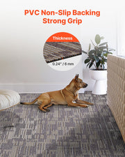 Carpet Tiles Reusable 610x610 mm, 24 PCS Modular Carpet Square Rug, Commercial Floor Soft Padded for Seamless V952-KCXFKDT2424IJ3ENO001V0