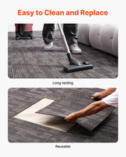 Carpet Tiles Reusable 610x610 mm, 24 PCS Modular Carpet Square Rug, Commercial Floor Soft Padded for Seamless V952-KCXFKDT2424IJ3ENO001V0
