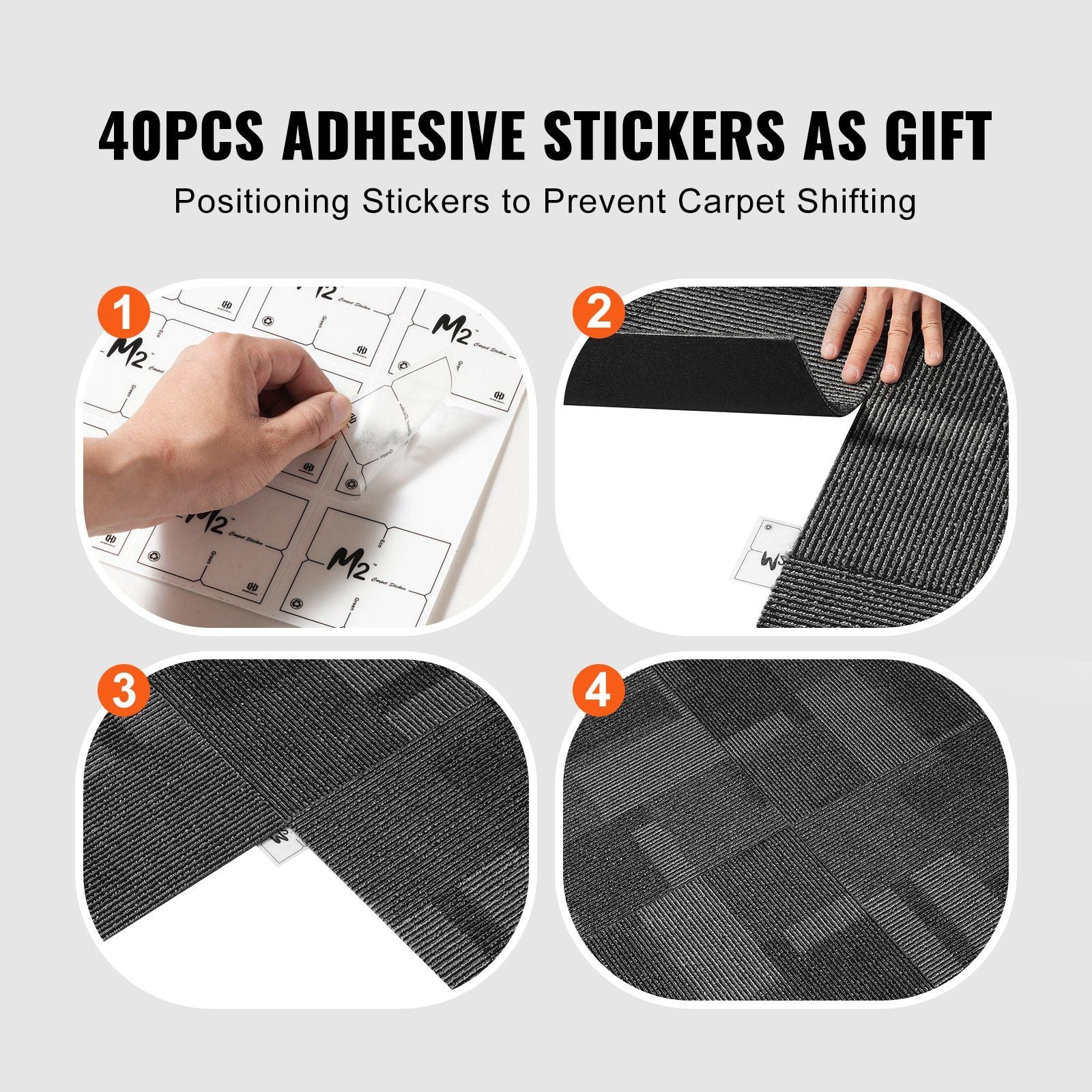 Carpet Tiles Reusable, 24"x 24"Carpet Squares With Padding Attached, Soft Padded Carpet Tiles, Easy Install V952-KCXFKDT2424YHLIXBV0