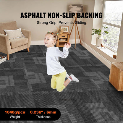 Carpet Tiles Reusable, 24"x 24"Carpet Squares With Padding Attached, Soft Padded Carpet Tiles, Easy Install V952-KCXFKDT2424YHLIXBV0
