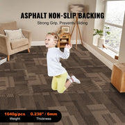 Carpet Tiles Reusable, 24"x 24"Carpet Squares With Padding Attached, Soft Padded Carpet Tiles, Easy Install V952-KCXFKDT2424YO1I6PV0