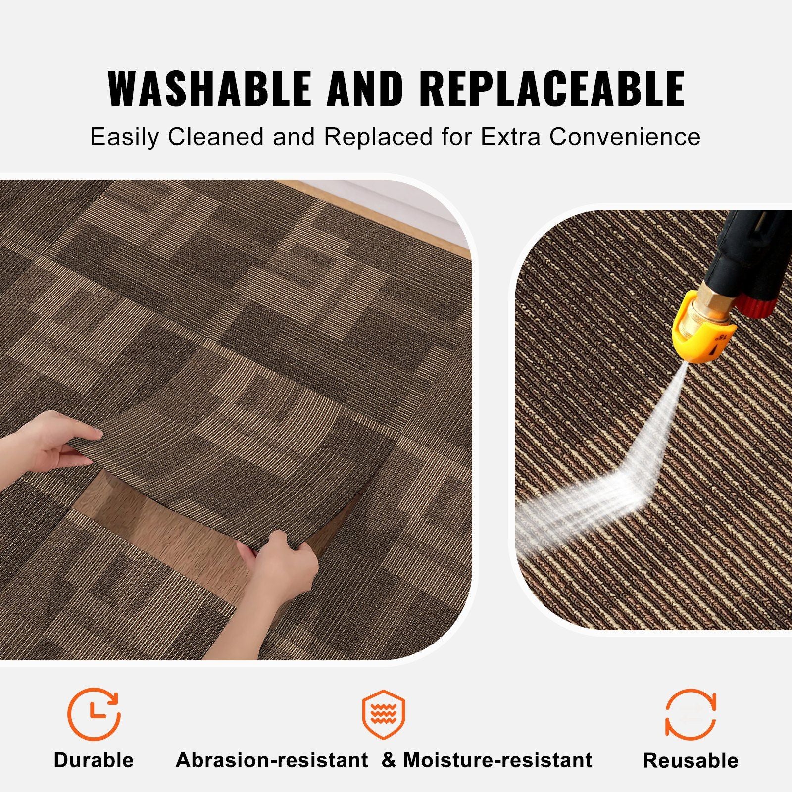 Carpet Tiles Reusable, 24"x 24"Carpet Squares With Padding Attached, Soft Padded Carpet Tiles, Easy Install V952-KCXFKDT2424YO1I6PV0