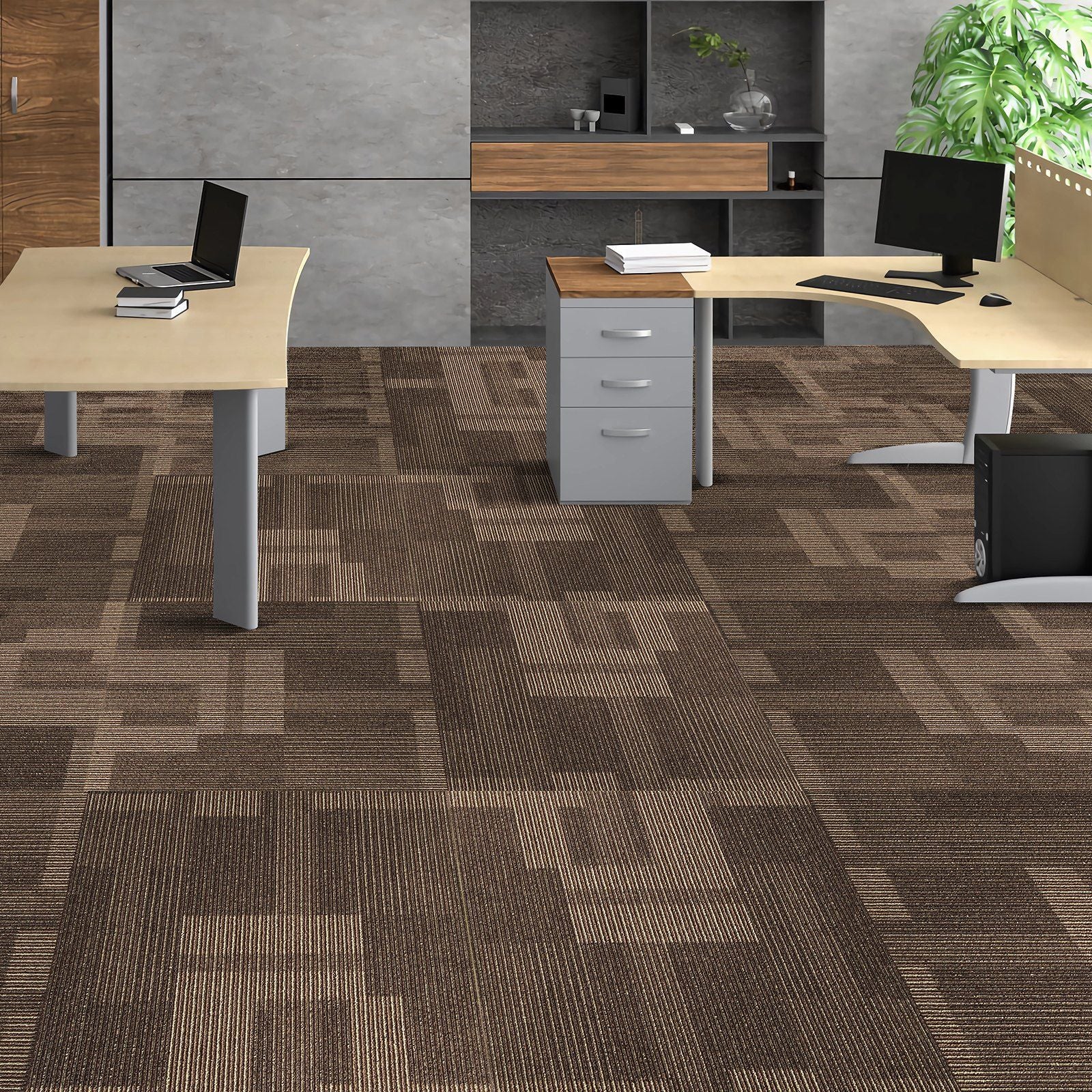Carpet Tiles Reusable, 24"x 24"Carpet Squares With Padding Attached, Soft Padded Carpet Tiles, Easy Install V952-KCXFKDT2424YO1I6PV0