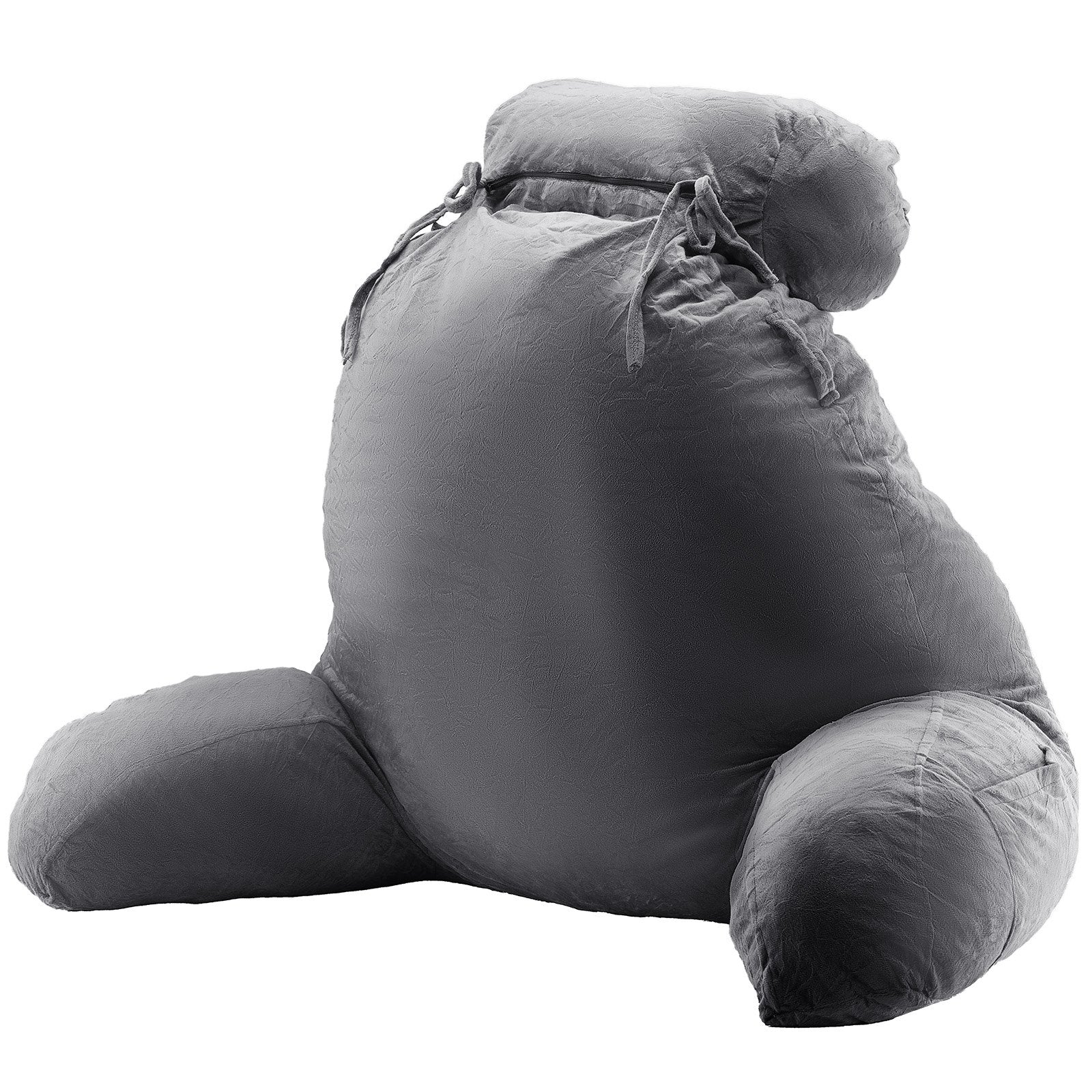 Reading Pillow, Large Bed Pillow with Removable Headrest, Back Pillow with 3 Pockets, Shredded Memory Foam V952-KCXYDZHS0000OIZHF001V0