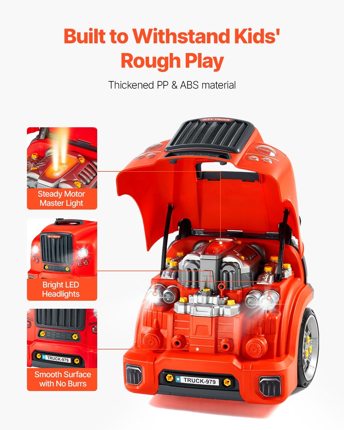 Engine Toy, 60 Pieces, Kids Mechanic Car Repair Set with Removable Parts, Lights and Sounds, Steering Wheel V952-KCYQWJHSKCZXMUPE2001V9