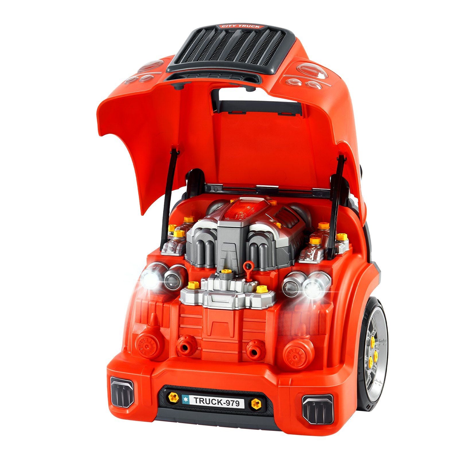 Engine Toy, 60 Pieces, Kids Mechanic Car Repair Set with Removable Parts, Lights and Sounds, Steering Wheel V952-KCYQWJHSKCZXMUPE2001V9