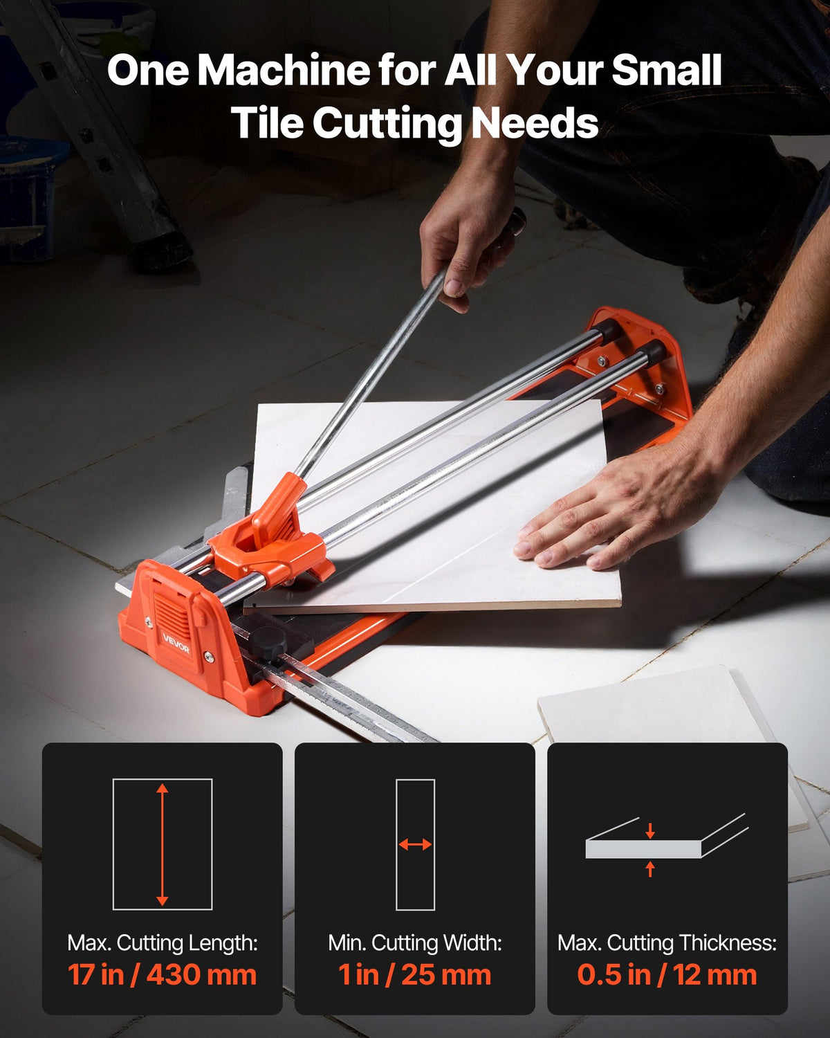 430mm Manual Tile Cutter for Wall & Polished Tiles,Double Rails for Precise Cutting, Tungsten Carbide V952-KCZQGJMSDIY04NJZS002V0