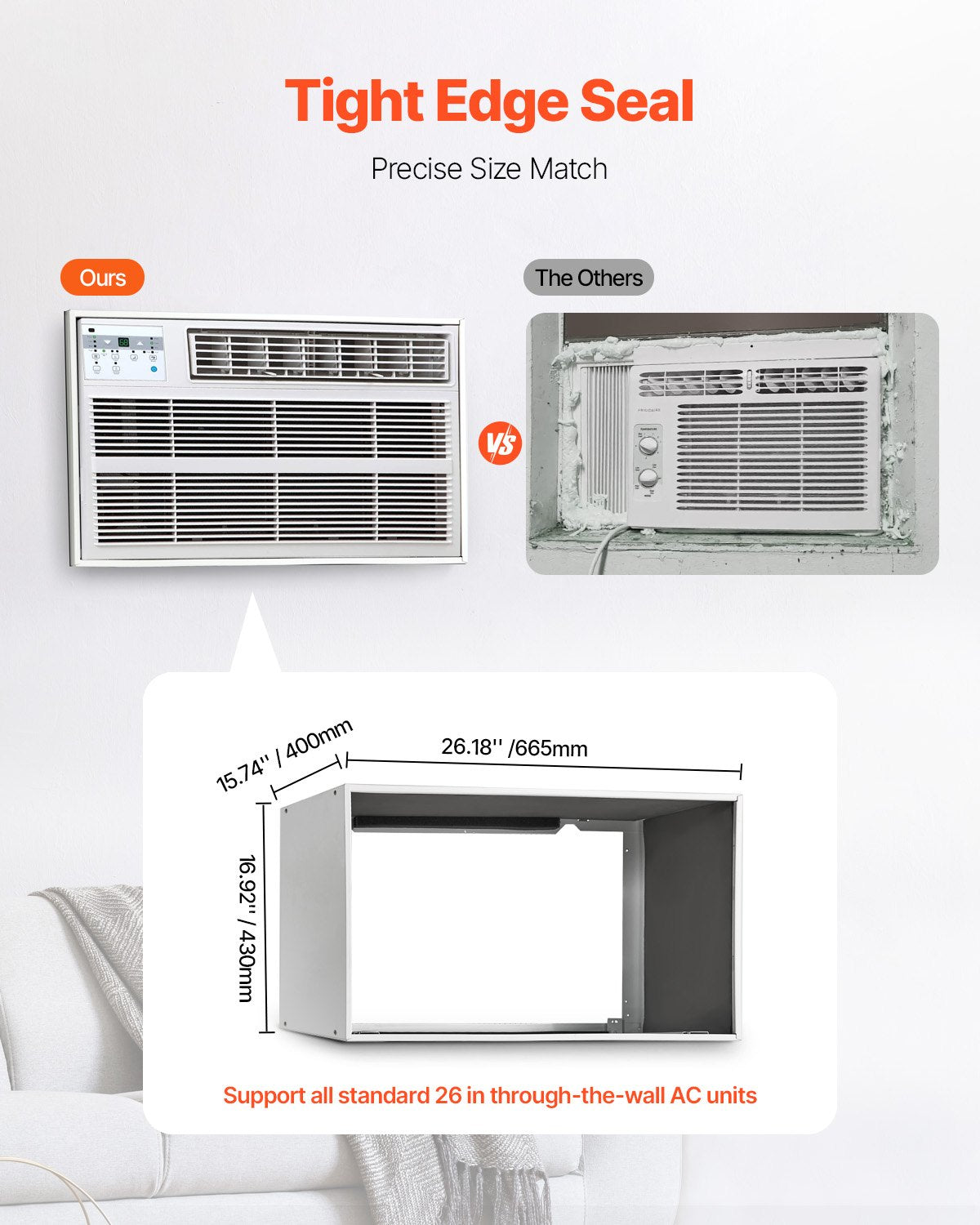 Air Conditioner Wall Sleeve 26 in Universal Through the Wall AC Sleeve V952-KDCJT26INCHBZQAAIV0