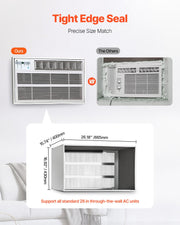Air Conditioner Wall Sleeve 26 in with Exterior Grille Wall AC Sleeve V952-KDCJT26INCHDFWX63V0