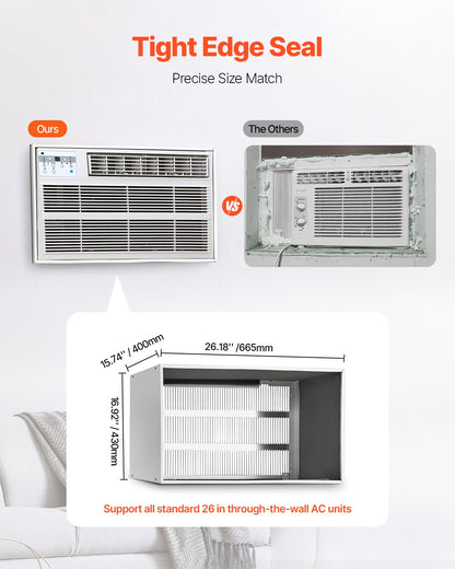 Air Conditioner Wall Sleeve 26 in with Exterior Grille Wall AC Sleeve V952-KDCJT26INCHDFWX63V0