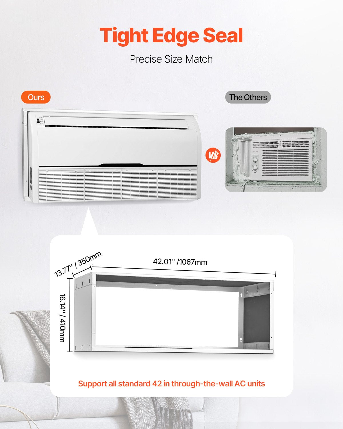 Air Conditioner Wall Sleeve 42 in Universal Through the Wall AC Sleeve V952-KDCJT42INCHBOH3PIV0
