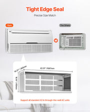 Air Conditioner Wall Sleeve 42 in with Exterior Grille Wall AC Sleeve V952-KDCJT42INCHD3IX7CV0